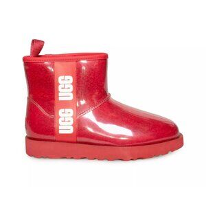 UGG CLASSIC CLEAR MINI SAMBA RED WATERPROOF WOMEN'S BOOTS SIZE US 7
